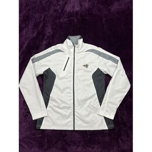 Antigua Women's NFL St. Louis Rams White Windbreaker Zip Discover Jacket Large